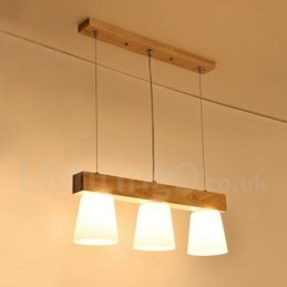 3 Light Moderné súčasné drevené závesné svietidlo
