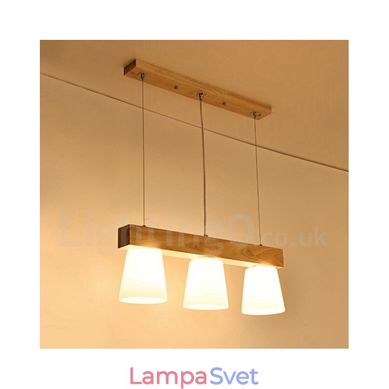 3 Light Moderné súčasné drevené závesné svietidlo