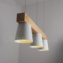 3 Light Moderné súčasné drevené závesné svietidlo