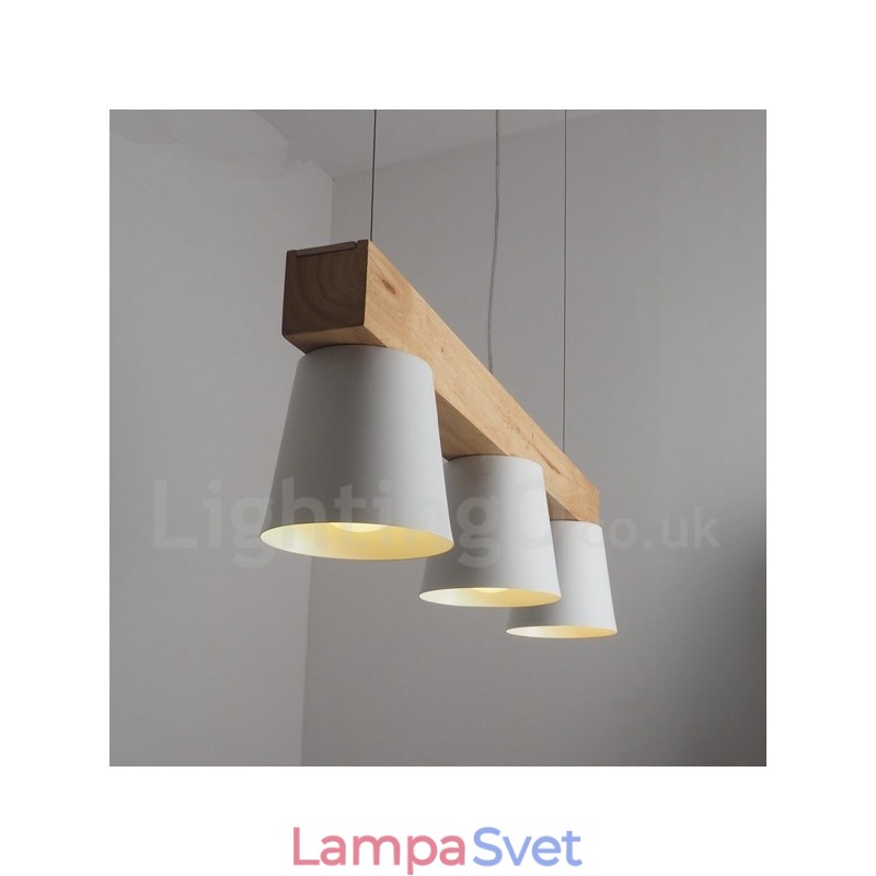 3 Light Moderné súčasné drevené závesné svietidlo