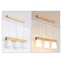 3 Light Moderné súčasné drevené závesné svietidlo