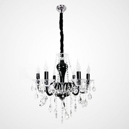 6 Light Crystal Luster v čiernom dizajne Accent