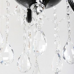 6 Light Crystal Luster v čiernom dizajne Accent