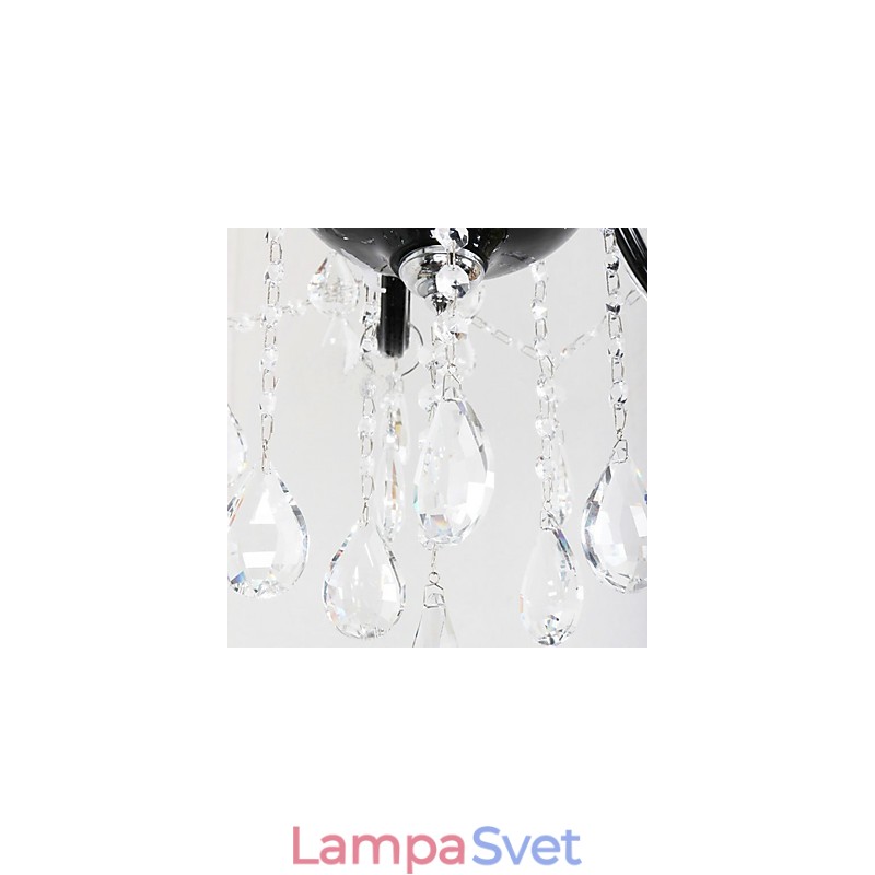 6 Light Crystal Luster v čiernom dizajne Accent