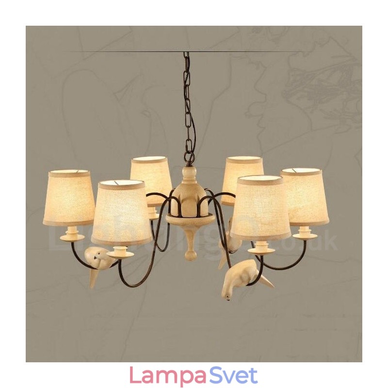 6 Light Rustic Lodge Vintage Pendant Light