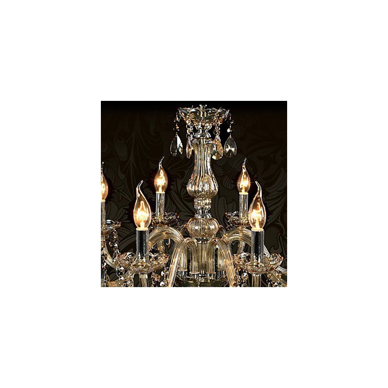 8 svetiel Luxusný krištáľový luster Cognac Color K9 Crystal Luster