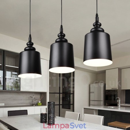 Čierna moderná súčasná 3 svetelná závesná lampa Čierna moderná súčasná 3 svetelná závesná lampa
