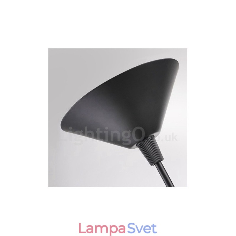 Čierny kovový klobúk Shape 1 Light Retro Vintage Pendant Light