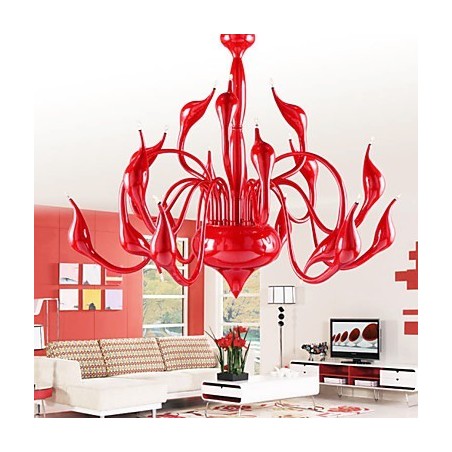 Moderný luster Light 18 Lights G4 Red Paint Moderný luster Light 18 Lights G4 Red Paint