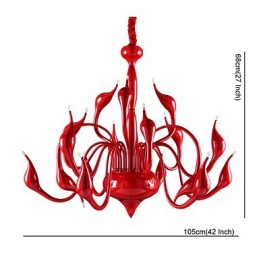 Moderný luster Light 18 Lights G4 Red Paint
