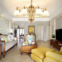 8 Ľahký rustikálny integrovaný kovový medený luster