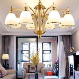 8 Ľahký rustikálny integrovaný kovový medený luster