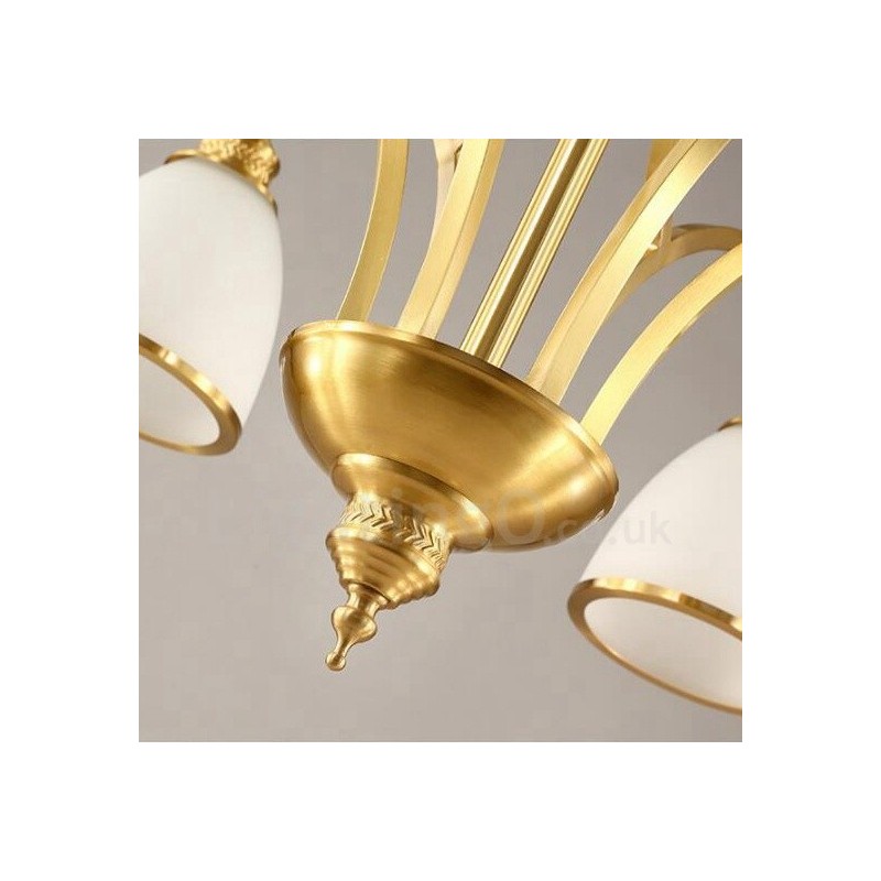 8 Ľahký rustikálny integrovaný kovový medený luster