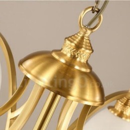 8 Ľahký rustikálny integrovaný kovový medený luster