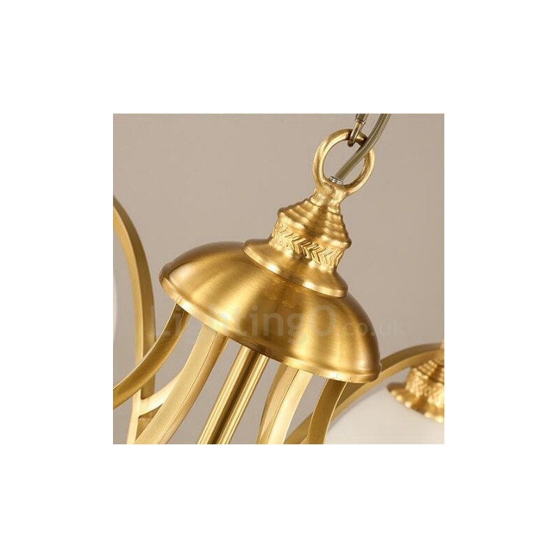 8 Ľahký rustikálny integrovaný kovový medený luster