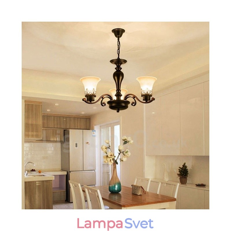3 Integrovaný kovový luster Light Rustic Lodge