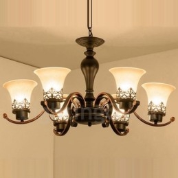 6 Integrovaný kovový luster Light Rustic Lodge