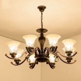 8 Integrovaný kovový luster Light Rustic Lodge