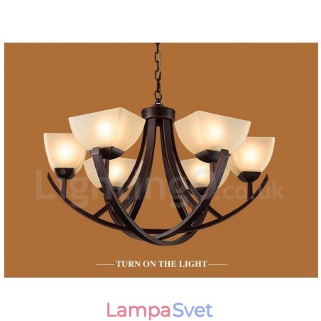 6 Integrovaný kovový luster Light Rustic Lodge 6 Integrovaný kovový luster Light Rustic Lodge