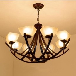 8 Integrovaný kovový luster Light Rustic Lodge