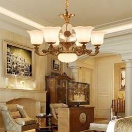 6 Ľahký tradičný klasický integrovaný kovový luxusný luster