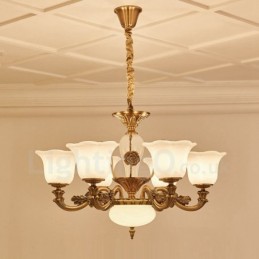 6 Ľahký tradičný klasický integrovaný kovový luxusný luster