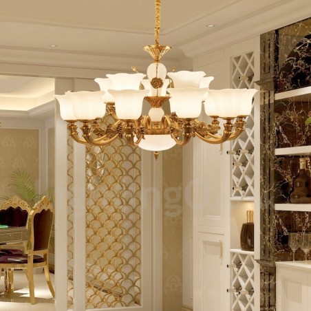 15 Ľahký tradičný klasický integrovaný kovový luxusný luster 15 Ľahký tradičný klasický integrovaný kovový luxusný luster