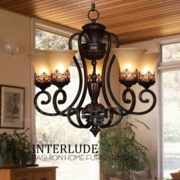 5 Integrovaný kovový luster Light Rustic Lodge