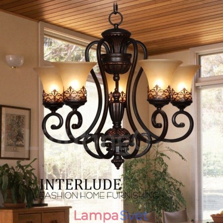 5 Integrovaný kovový luster Light Rustic Lodge 5 Integrovaný kovový luster Light Rustic Lodge