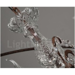 Priemer 60CM 80CM Vintage Crystal Painting Kovový luster Rusty Color Závesné svetlo
