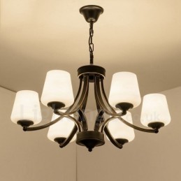 6 Integrovaný kovový luster Light Rustic Lodge