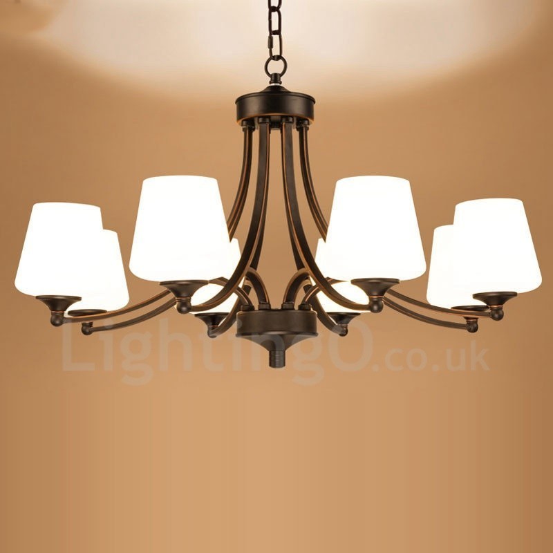 8 Integrovaný kovový luster Light Rustic Lodge