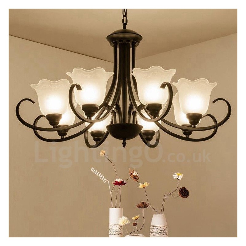 8 Integrovaný kovový luster Light Rustic Lodge