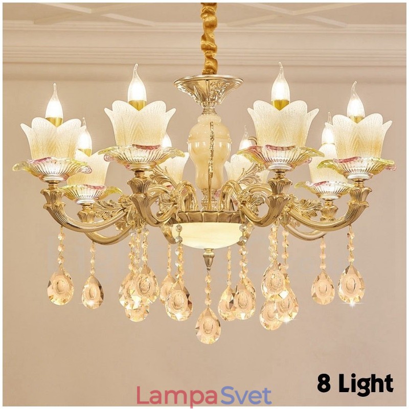 8 Ľahký tradičný klasický integrovaný kovový luster