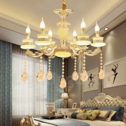 6 Ľahký tradičný klasický integrovaný kovový luxusný luster