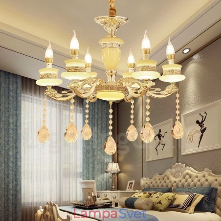 6 Ľahký tradičný klasický integrovaný kovový luxusný luster 6 Ľahký tradičný klasický integrovaný kovový luxusný luster