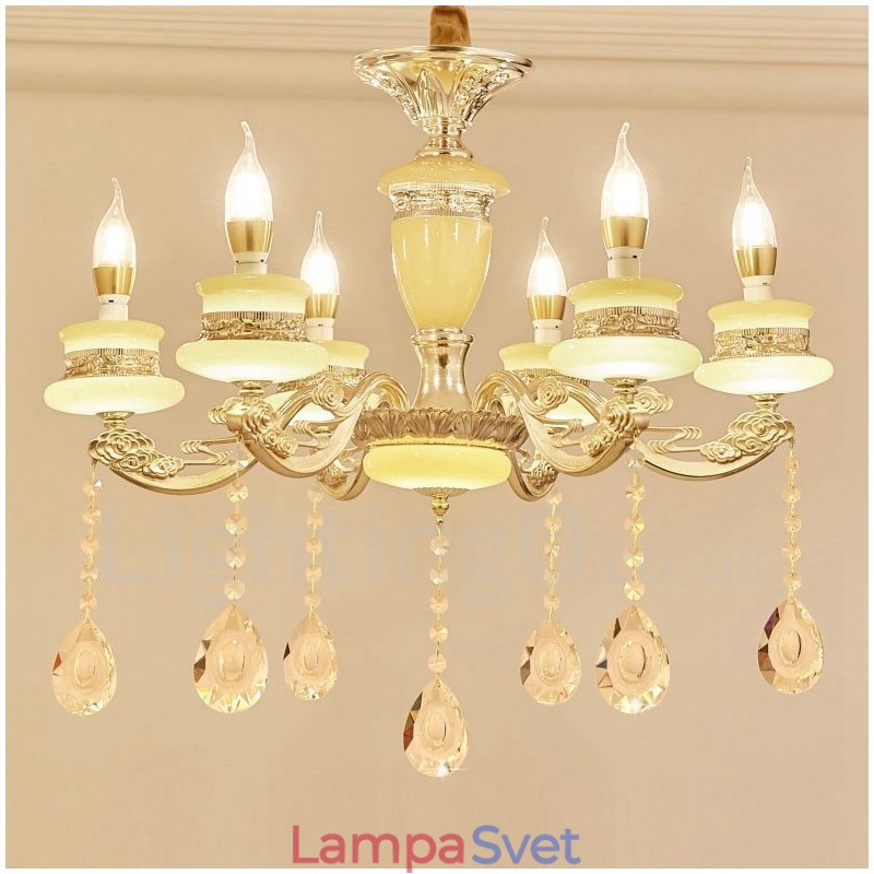 6 Ľahký tradičný klasický integrovaný kovový luxusný luster