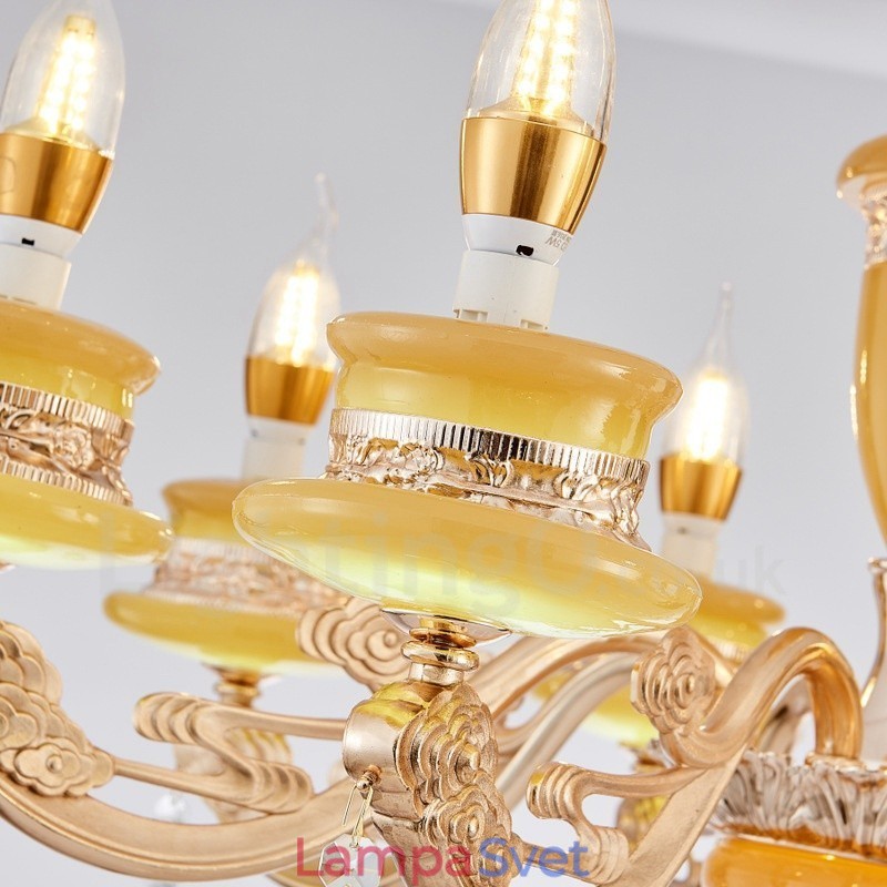 6 Ľahký tradičný klasický integrovaný kovový luxusný luster
