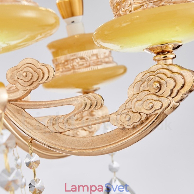 6 Ľahký tradičný klasický integrovaný kovový luxusný luster
