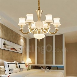 6 Ľahký tradičný klasický integrovaný kovový luxusný sviečkový luster