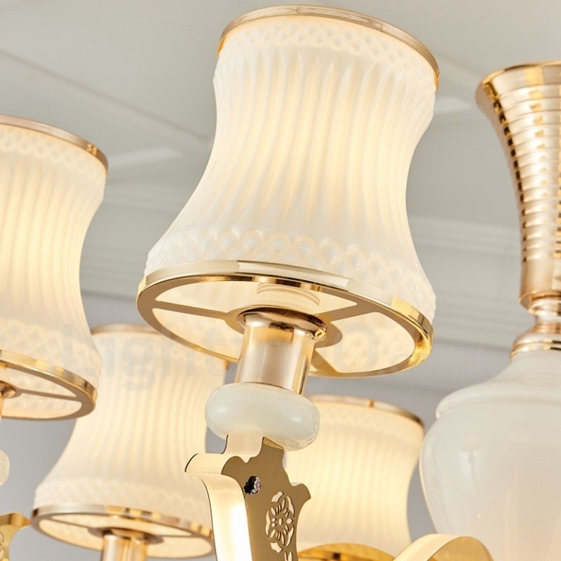6 Ľahký tradičný klasický integrovaný kovový luxusný sviečkový luster