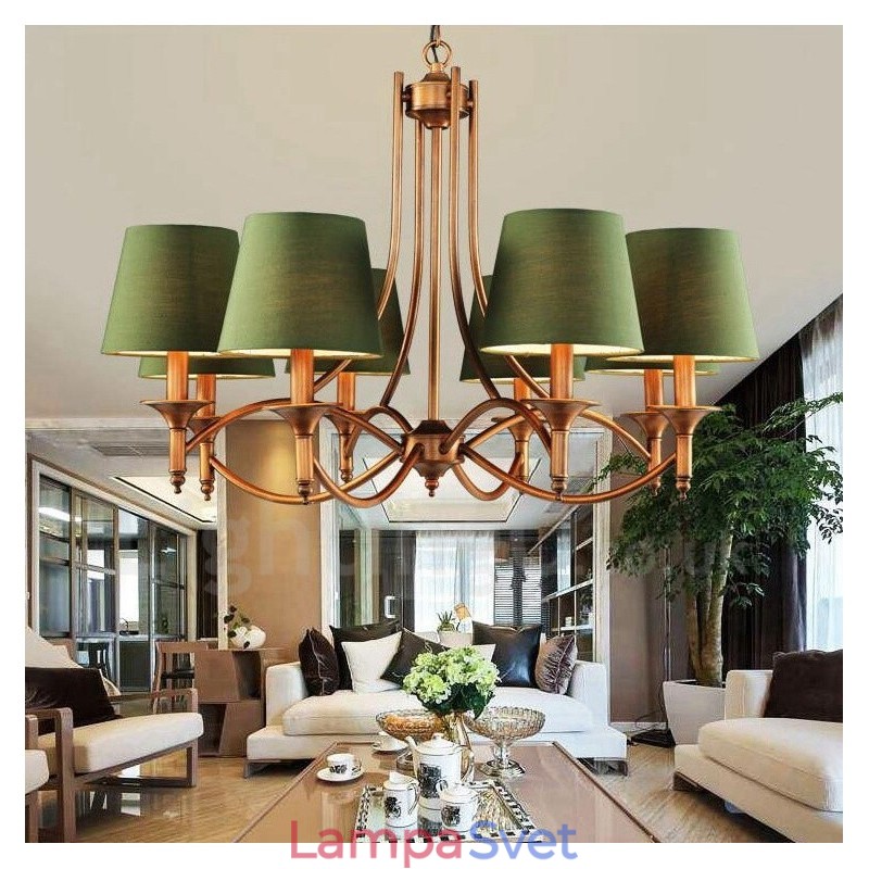 8 Integrovaný kovový luster Light Rustic Lodge