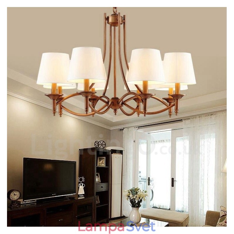 8 Integrovaný kovový luster Light Rustic Lodge