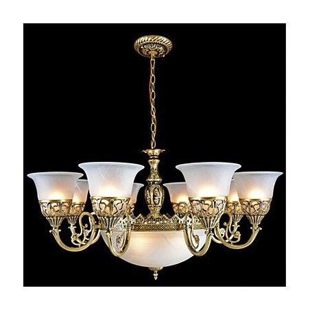 Bronzový luster Eleven Lights Moaré sklo European Retro Classic Bronzový luster Eleven Lights Moaré sklo European Retro Classic