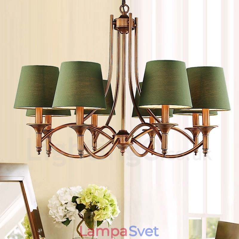 8 Integrovaný kovový luster Light Rustic Lodge