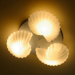 3 ľahké tradičné klasické integrované lustre so skleneným tienidlom