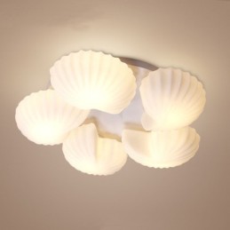 Conch 5 Light Traditional Classic Integrated Luster so skleneným tienidlom