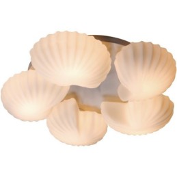 Conch 5 Light Traditional Classic Integrated Luster so skleneným tienidlom