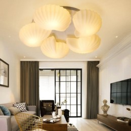 Conch 5 Light Traditional Classic Integrated Luster so skleneným tienidlom