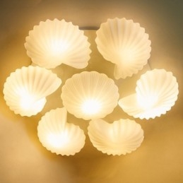 7 Ľahký tradičný klasický integrovaný luster so skleneným tienidlom